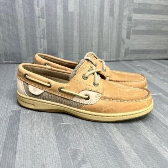 Sperry Top-Sider Boat Shoe Womens Size 7 Bluefish 2-Eye Tan - Picture 1 of 8